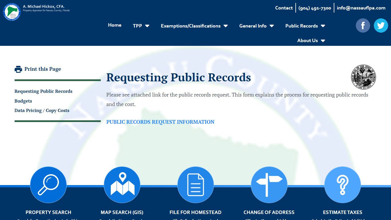 Requesting Public Records | Nassau County Property Appraiser